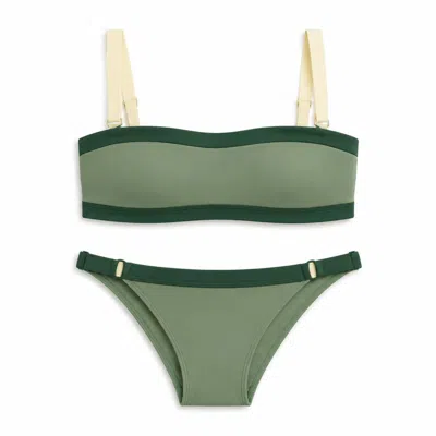 Yorstruly Women's Baguette Bikini Bottom - Khaki In Green