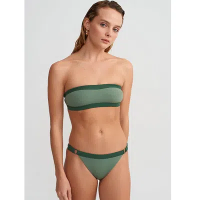 Yorstruly Women's Baguette Bikini Top - Khaki In Green