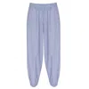 Yorstruly Women's Banana Pants - Blue Stripped Poplin - Poplin Pants With Harem Fit In Blue