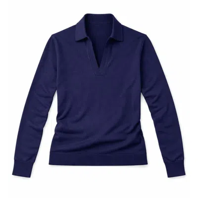 Yorstruly Women's Blue Butter Polo Knit -  Navy