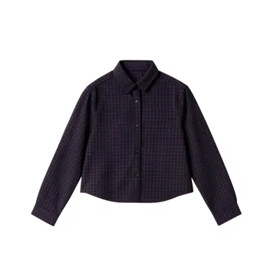 Yorstruly Women's Blue Mini Cropped Overshirt