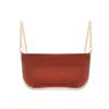Yorstruly Women's Brown Bari Bikini Top - Colour Copper - Bandeau Bikini Top With Adjustable Straps & Removabl In Brown