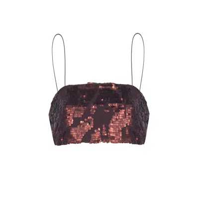 Yorstruly Women's Brown Disco Bralette - Chocolate Sequinned