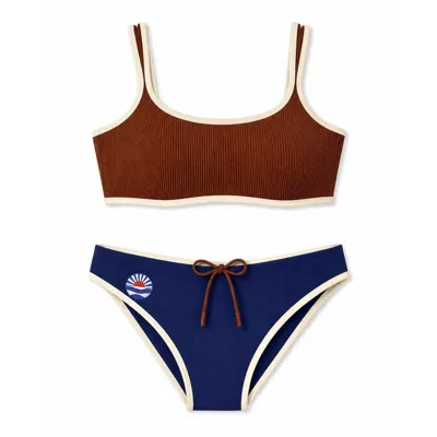 Yorstruly Women's Brown Duet Surf Bikini Top - Malt In Multi