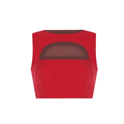 Yorstruly Women's Cut Out Bra Top - Fire Red - Ltd Edition