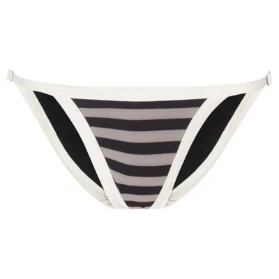 Yorstruly Women's Double Dip Bikini Bottom Striped In Black
