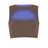 Yorstruly Women's Green / Blue Cut Out Bra Top - Rusty Green - Inside Royal Blue In Green/blue