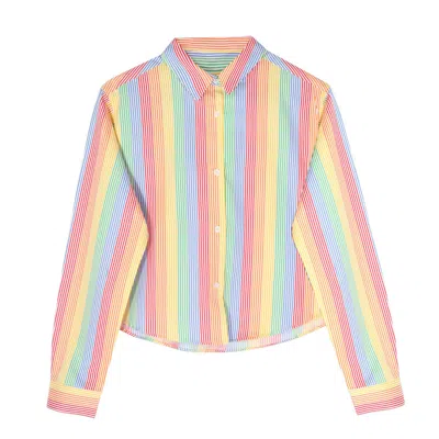 Yorstruly Women's Mini Poplin Overshirt - Rainbow In Multi