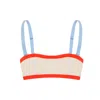 Yorstruly Women's Neutrals Baguette Bikini Top - Pearled White In Blue/white