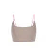 Shop Yorstruly Women's Neutrals Skinny Bra - Colour Taupe - Sports Bralette With Spaghetti Straps