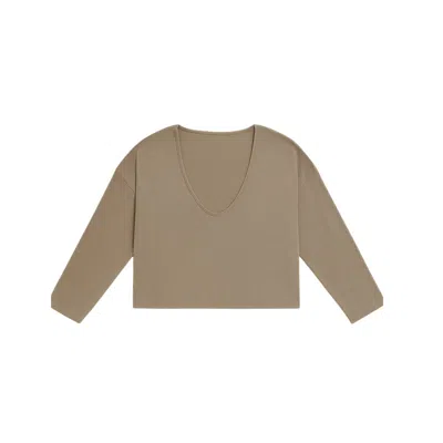 Yorstruly Women's Neutrals Studio Longsleeve Top - Pebble