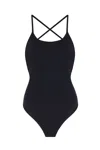 Yorstruly Women's Racer Swimsuit - Black In Black