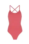 Yorstruly Women's Racer Swimsuit - Pink In Pink