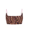 Yorstruly Women's Skinny Bra - Colour Leopard Print - Sports Bralette With Spaghetti Straps