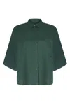 Yorstruly Women's Sporty Lounge Oversize Cropped Shirt - Forest Green In Green