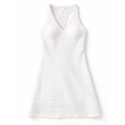 Yorstruly Women's White Centre Dress - Broder Anglaise Tennis Dress