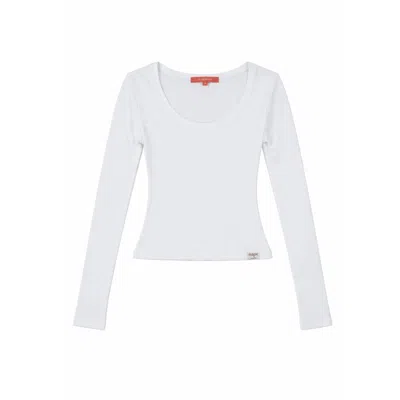 Yorstruly Women's White F'air T-shirt Long Sleeve