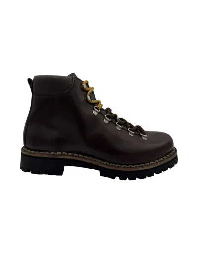 Yoshino Ankle-high Rugged Boots With Two-tone Laces In Animal Print