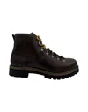 Yoshino Two-tone Lace Ankle Boots With Vibram Sole In Brown