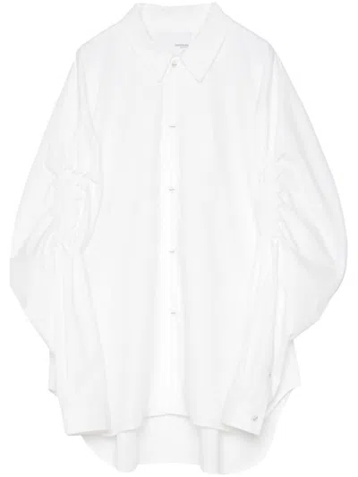 Yoshiokubo Crash Smocked-panel Shirt In White