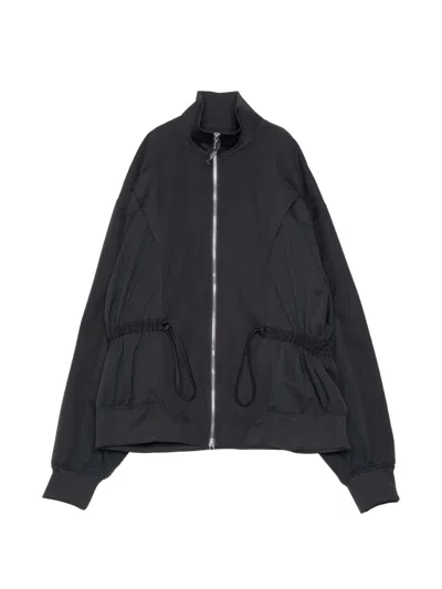 Yoshiokubo Drawstring-waist Panelled Sweatshirt In Black