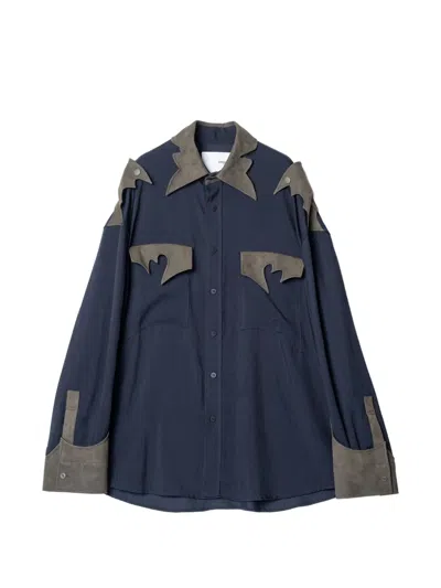 Yoshiokubo Drift Flap Shirt In Blue