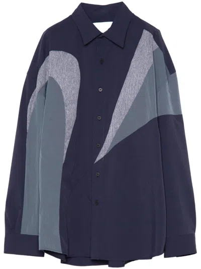 Yoshiokubo Ellipse Abstract-pattern Shirt In Blue