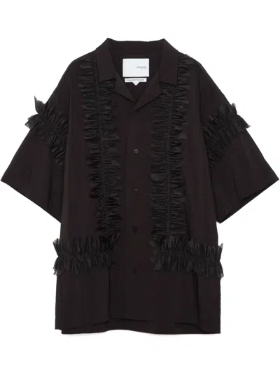 Yoshiokubo Fringe Leaf Shirt In Black