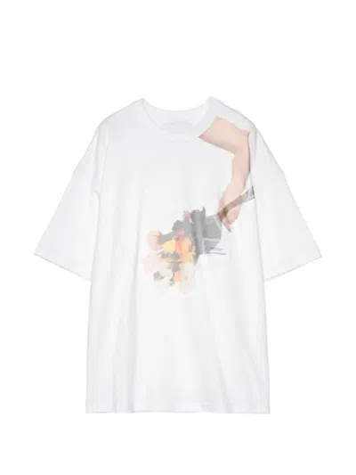 Yoshiokubo Graphic Cotton T-shirt In White