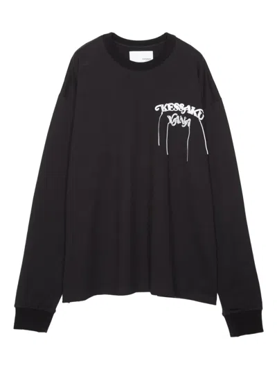 Yoshiokubo Graphic-print Long-sleeve T-shirt In Black
