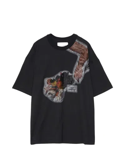 Yoshiokubo Graphic-patch T-shirt In Black