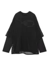Yoshiokubo T-shirt Im Layering-look In Black