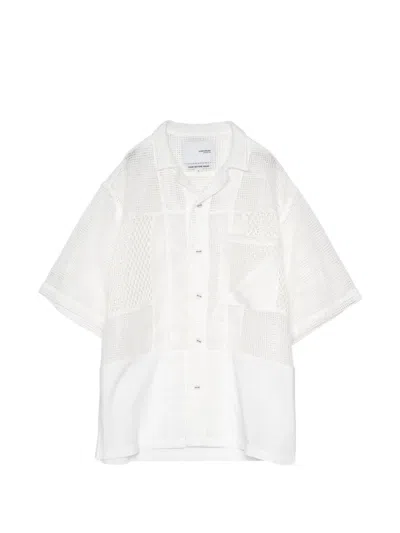 Yoshiokubo Mesh-panelled Patchwork Shirt In White