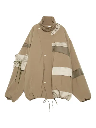 Yoshiokubo Panelled Drawstring Jacket In Brown