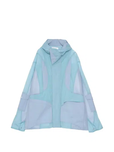 Yoshiokubo Panelled Hooded Jacket In Blue