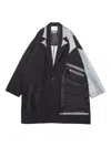 Yoshiokubo Panelled-pocket Coat In Black