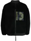 Yoshiokubo Patchwork-detailing Zip-up Jacket In Black