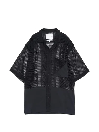 Yoshiokubo Patchwork Mesh Shirt In Black