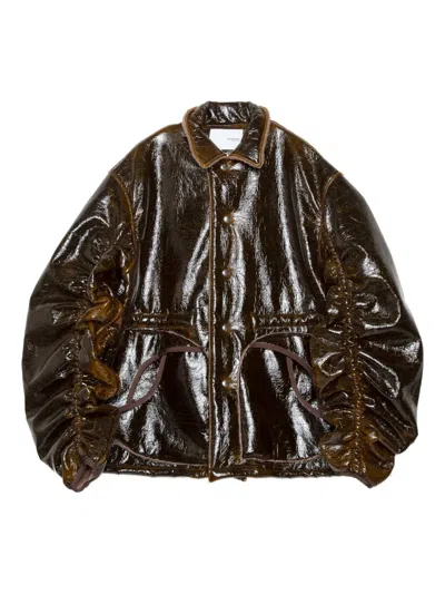 Yoshiokubo Jacke Mit Gerafften Ärmeln In Brown