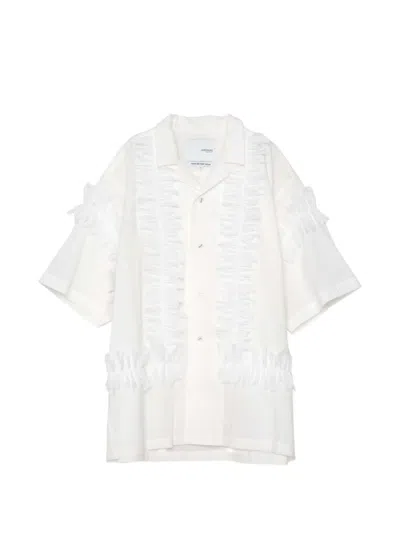 Yoshiokubo Ruffle-trimmed Short-sleeve Shirt In White