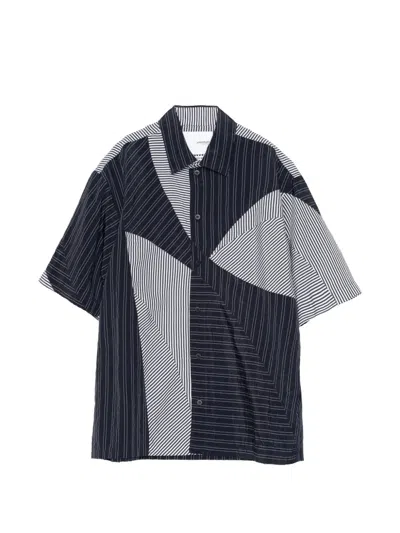 Yoshiokubo Striped Shirt In Black