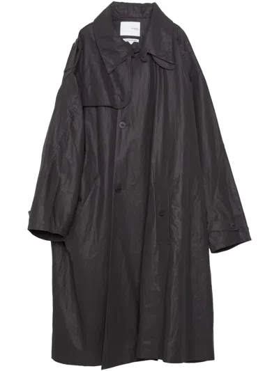 Yoshiokubo Twist Trench Coat In Black
