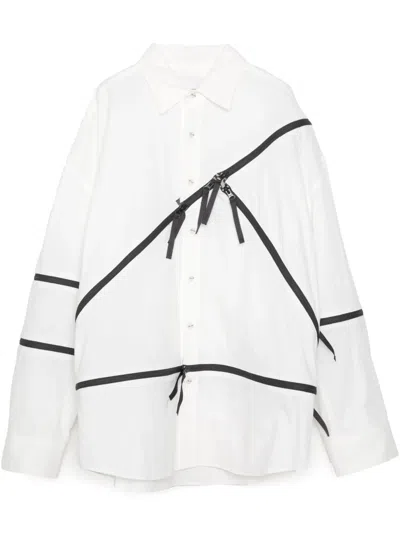 Yoshiokubo Zip Line Shirt In White