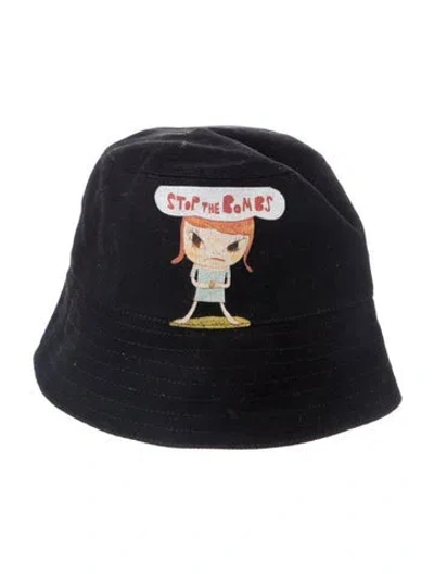 Pre-owned Yoshitomo Nara X Stella Mccartney Printed Canvas Bucket Hat In Black