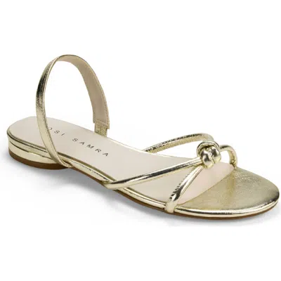 Yosi Samra Alison Knot Slingback Sandal In Gold
