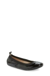 Yosi Samra Miss Samara Ballet Flat In Black Faux Patent Leather
