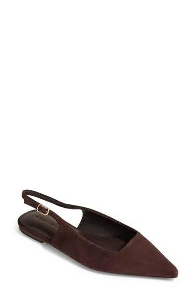 Yosi Samra Bedford Studded Slingback Flat In Chocolate