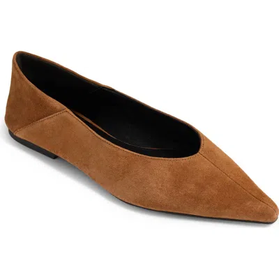 Yosi Samra Bowery Pointed Toe Flat In Whiskey