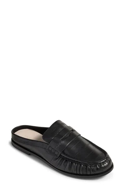 Yosi Samra Camden Leather Loafer Mule In Black