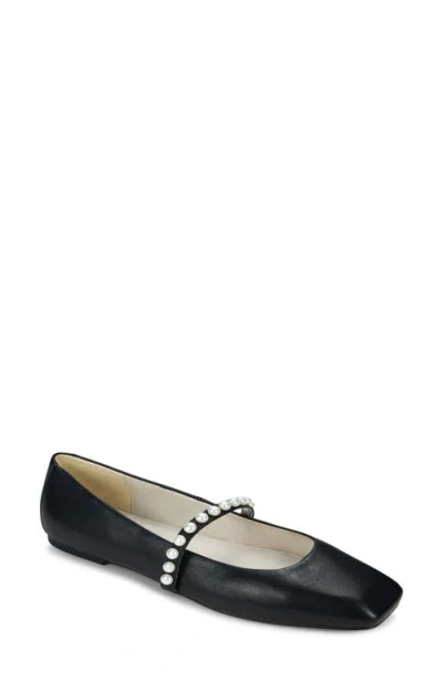 Yosi Samra Cara Faux Pearl Mary Jane Flat In Multi